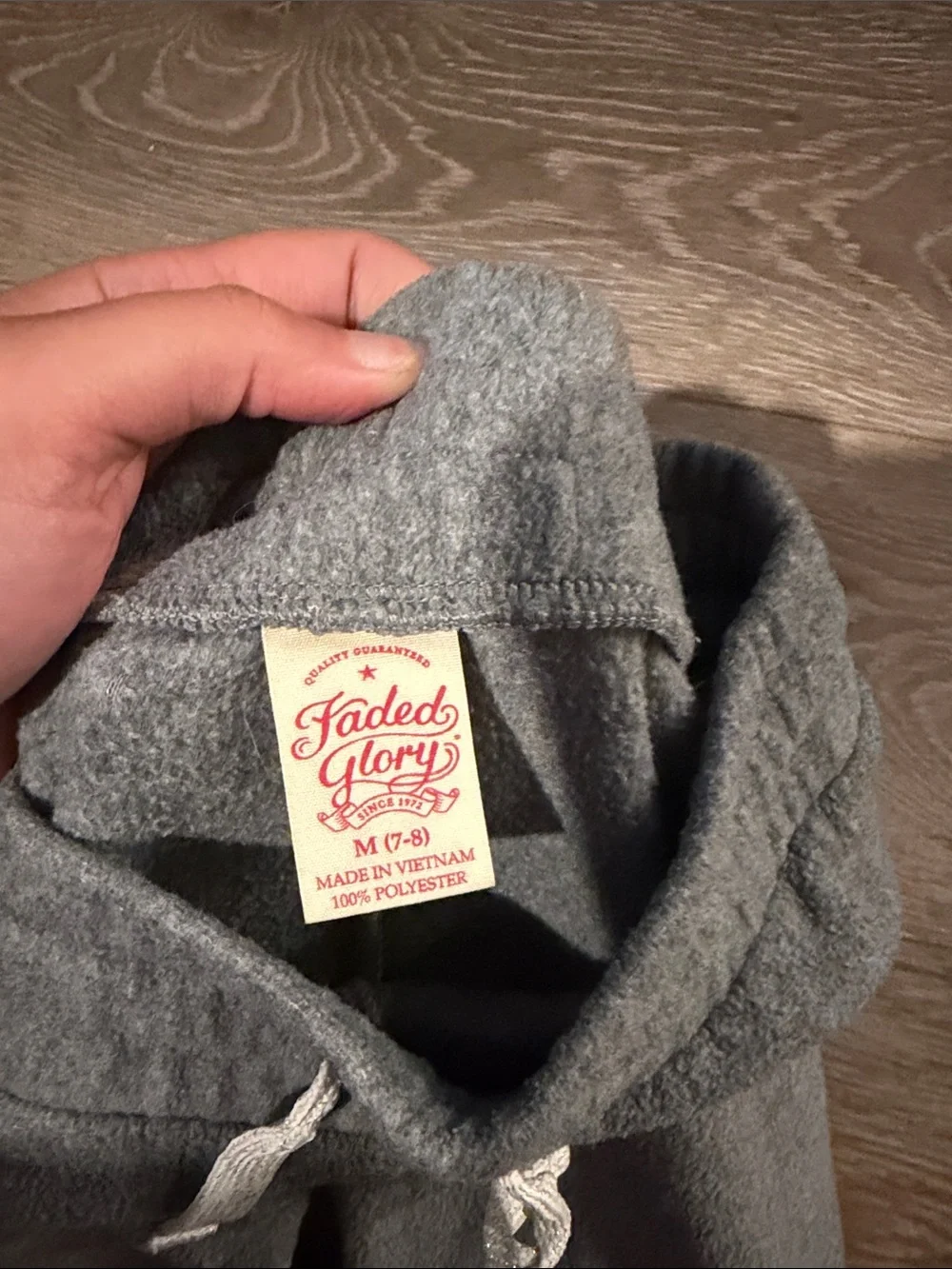 Kids Gray Glitter Drawstring elastic Waist Sweatpants Faded Glory M 7/8